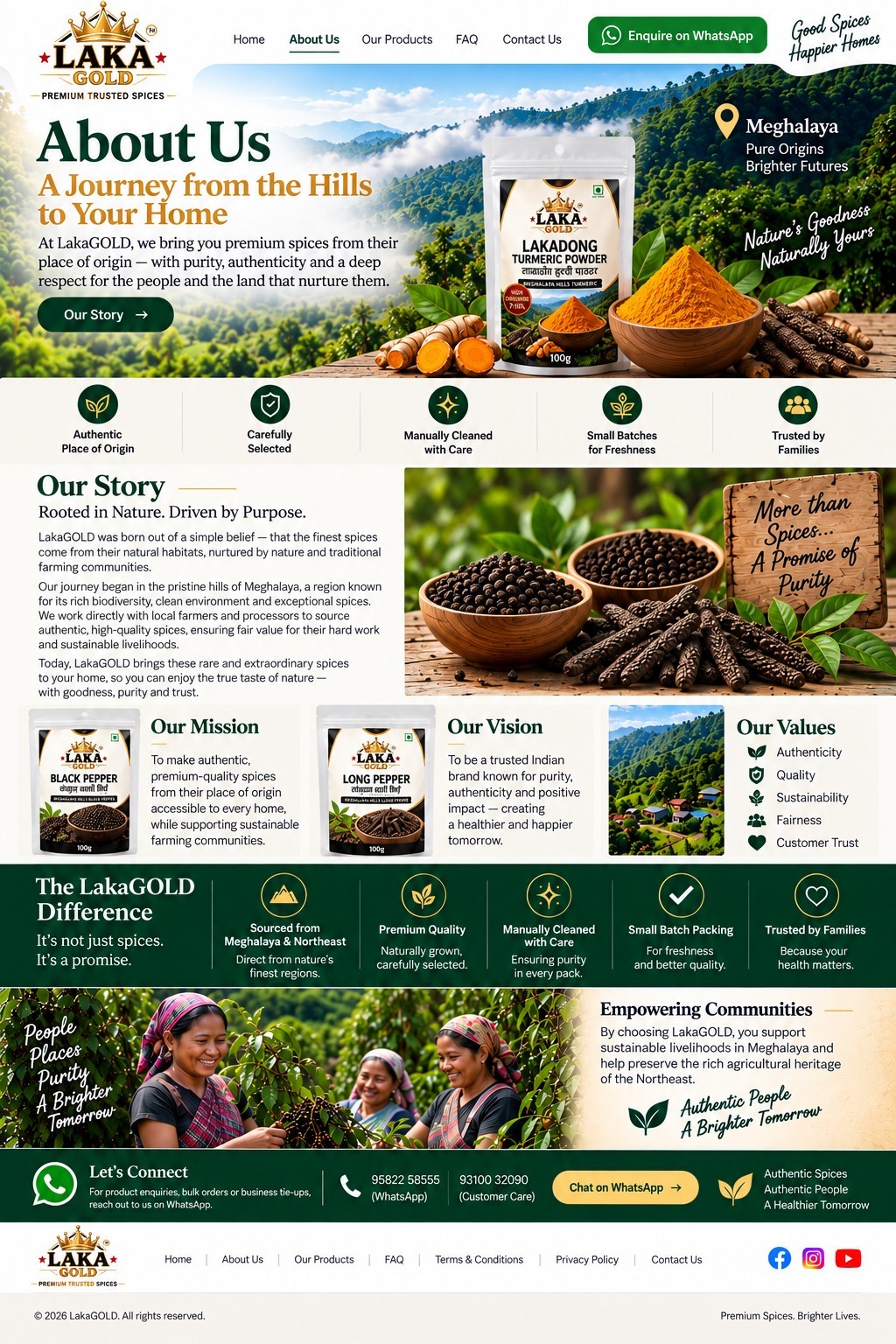 LakaGOLD About Us approved website mock-up