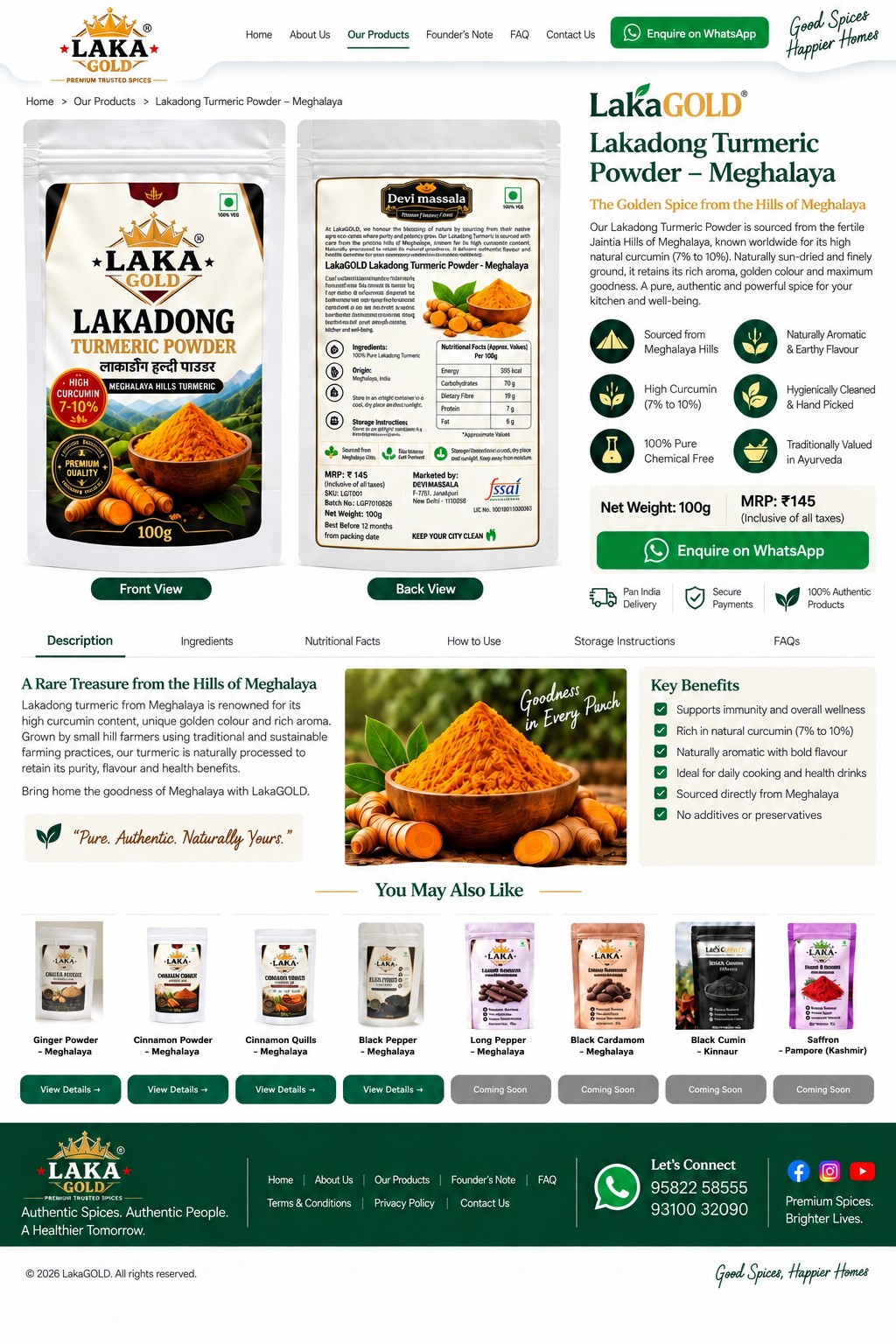 LakaGOLD Lakadong Meghalaya approved website mock-up
