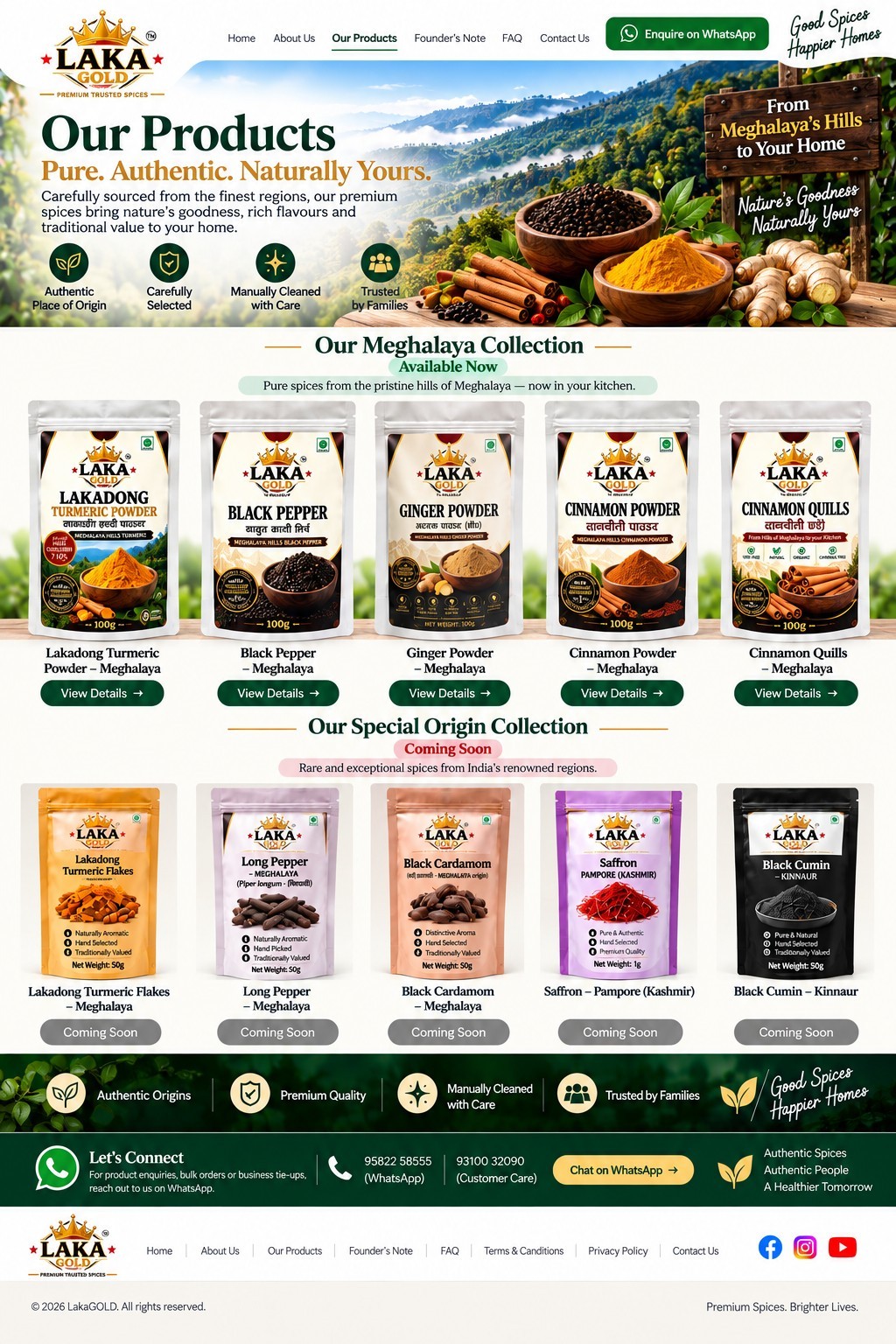 LakaGOLD Our Products approved website mock-up